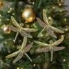 Libellen mit Glitzer - Weihnachtsbaumschmuck - Kunststoff - L: 14cm - gold glänzend - 4er Set Produktbild-Vorschau