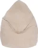 A beige corduroy bean bag chair is shown against a white background.