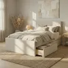 Homestyle4u Polsterbett 120x200 Beige Doppelbett Produktbild-Vorschau 1