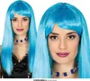 Lange Popstar Perücke in blau für Damen Produktbild-Vorschau 4