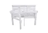 The back view of a white wooden bench. Produktbild-Vorschau