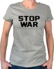 Huuraa Damen T-Shirt Stop War M Sport Grey Bio Baumwolle Produktbild-Vorschau 1