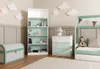 Topeshop M3 FR, color verde menta, blanco, 3 cajones, Vista previa de la imagen del producto 2