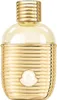 A gold-colored perfume bottle with a ribbed texture and a white Moncler logo. Produktbild-Vorschau