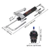 A collage of images showing a hydraulic steering system and a separate component, with dimensions indicated. Anteprima dell’immagine prodotto