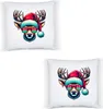 Rentier Weihnachten Kissen Brille Lustig Christmas Xmas Produktbild-Vorschau 2