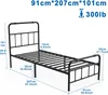 A diagram of a single bed frame with dimensions and weight capacity indicated. Náhled obrázku produktu