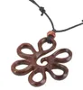 Ethno Holzschmuck, Halskette, Surferkette - Blüte/1, Braun, Produktbild-Vorschau 1