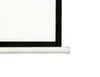 A close-up view of the bottom edge of a projection screen, showing the white roller and black border. Produktbild-Vorschau
