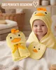 HECKBO Baby Kapuzenhandtuch Küken mit Waschlappen | 90x100 Produktbild-Vorschau 5