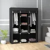 Kleiderschrank Stoff 8 Regale 2 Kleiderstangen, Faltschrank Produktbild-Vorschau 4