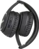 A close-up, folded view of black Bluetooth headphones with a Batman logo. Produktbild-Vorschau