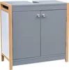 osoltus Unterschrank Waschbeckenunterschrank Bambus / Grau Produktbild-Vorschau 1