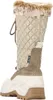 A rear view of a beige winter boot with fur trim. Produktbild-Vorschau