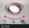 A ceiling light fixture with an adjustable mechanism indicated by a red arrow. Produktbild-Vorschau