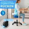 TRESKO® Sgabello rotante con schienale 150 kg Blu | Anteprima dell’immagine prodotto 4