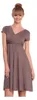 Damen Kleid Dress V-Ausschnitt, Cappuccino S Produktbild-Vorschau 1
