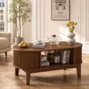 UnboxG Table basse ovale de 100 cm, imitation bois de noyer Voir les images du produit 4