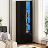Vetrina a LED nera con 2 ante in vetro - vetrina Anteprima dell’immagine prodotto 1
