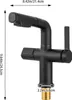 A black kitchen faucet with dimensions indicated by measurement lines and text. Podgląd zdjęcia produktu