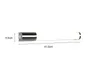 A product shot of a wall lamp with dimensions indicated. Produktbild-Vorschau