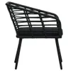 vidaXL Gartenstühle 2 Stk. mit Auflagen Poly Rattan Schwarz Produktbild-Vorschau 3
