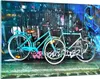 Bilder auf glas - Fahrräder Graffiti Straße Wand - 120x80cm Produktbild-Vorschau 1