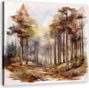 Leinwandbild Bäume Herbst Aquarell 40x40 Feeby Braun bild Produktbild-Vorschau 1