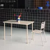 sweeek - Gartentisch aus Stahl für 4 Personen - Beige Produktbild-Vorschau 3
