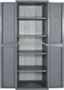 vidaXL Szafka ogrodowa szara 65x45x172 cm PP rattan Podgląd zdjęcia produktu 3