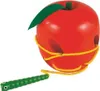 Holz Fädelspiel Apfel mit Wurm, Serie Windel, 8,5 cm Produktbild-Vorschau 1