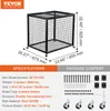 A black metal storage cage with wheels, shown with dimensions and specifications. Produktbild-Vorschau