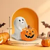 Espíritu de cerámica con LED y calabaza, blanco, decoración Vista previa de la imagen del producto 2