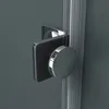 A close-up view of a shower door hinge and frame. Produktbild-Vorschau