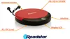 A red portable CD player with labels pointing out its features. Produktbild-Vorschau