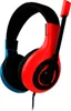A pair of red and blue gaming headphones with a microphone, isolated on a white background. Anteprima dell’immagine prodotto