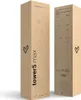 Two cardboard boxes for a speaker system, one showing the front with product outline and text, the other showing the side with feature icons and text. Náhľad obrázku produktu