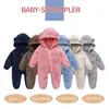 Baby Overall Winter Flanell Kapuze Jumpsuit, Farbe: Beige, Produktbild-Vorschau 4