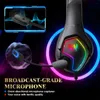 A close-up marketing image of a gaming headset with RGB lighting and a microphone, highlighting its features. Produktbild-Vorschau