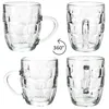 6er Set Dijon Bierkrüge 200ml aus Glas mit Relief & Henkel Produktbild-Vorschau 4