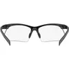 A front view of black sports glasses with clear lenses, presented on a white background. Produktbild-Vorschau