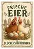 Blechschild 20x30cm Frische Eier von glücklichen Hühnern Produktbild-Vorschau 1