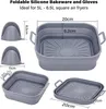 20cm Silikonform für Heißluftfritteuse, Faltbare Airfryer Produktbild-Vorschau 3