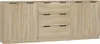 vidaXL Credenza 3 pezzi Sonoma in legno effetto rovere Anteprima dell’immagine prodotto 2