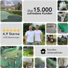 A collage of images showing gardening products, customer testimonials, and company information. Produktbild-Vorschau