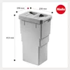Bidone interno Hailo 1107229 con coperchio grigio chiaro 13 Anteprima dell’immagine prodotto 3