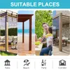 Collage of four scenes showing outdoor pergolas in different settings: a patio, a beach, a garden with people, and a corridor. Produktbild-Vorschau