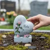Relaxdays Grabschmuck Herz, Gedenkstein mit Spruch "Ruhe in Produktbild-Vorschau 2