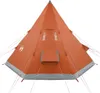 vidaXL Tipi-Campingzelt 4 Personen Orange Wasserdicht Produktbild-Vorschau 7