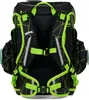 The back view of a black and green children's backpack. Produktbild-Vorschau
